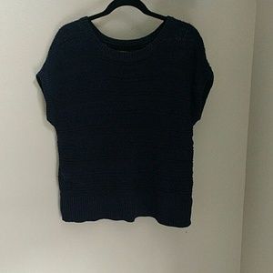 Loft open weave navy top